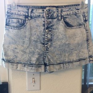 High top denim shorts